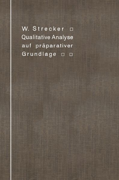 Produktbild: Qualitative Analyse auf pr&auml;parativer Grundlage
