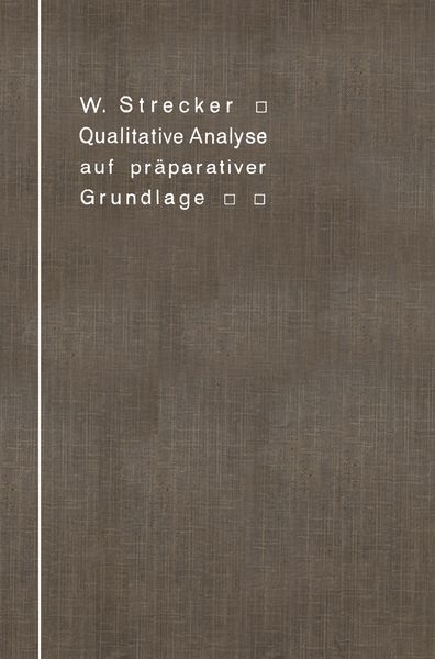 Produktbild: Qualitative Analyse auf pr&auml;parativer Grundlage