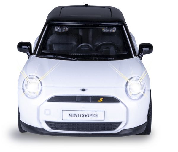 Produktbild: BMW Mini Cooper Diecast 1:28 wei&szlig; inkl. Knopfzellen