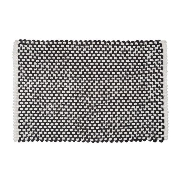 Produktbild: Badteppich Mod. Covelo Wei&szlig;-Anthrazit, 50 x 80 cm, rutschfest und waschbar bis 30 &deg;C