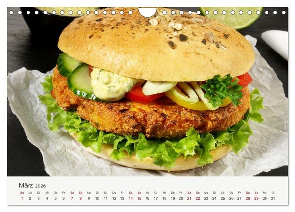 Produktbild: Vegan Food Kalender &ndash; Gerichte und Snacks (Wandkalender 2026 DIN A4 quer), CALVENDO Monatskalender