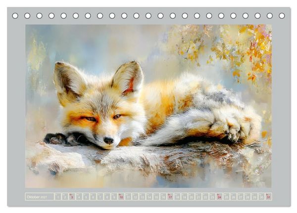 Produktbild: F&uuml;chse. Flauschiges Leuchten im Wald (Tischkalender 2027 DIN A5 quer), CALVENDO Monatskalender