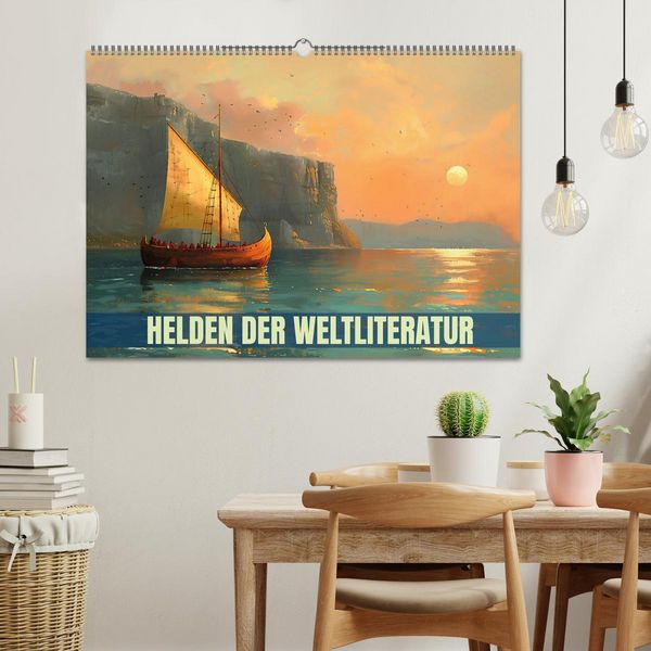 Produktbild: Helden der Weltliteratur (Wandkalender 2026 DIN A2 quer), CALVENDO Monatskalender