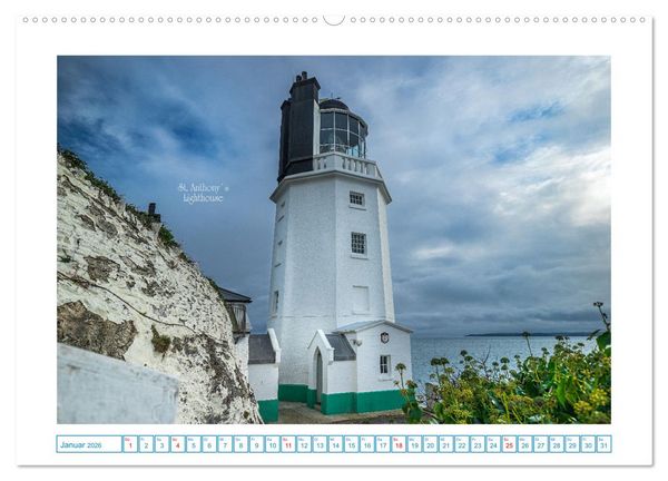 Produktbild: Leuchtt&uuml;rme entlang der britischen K&uuml;ste (hochwertiger Premium Wandkalender 2026 DIN A2 quer), Kunstdruck in Hochglanz