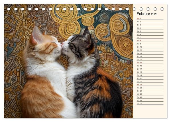 Produktbild: Katzen schaffen Kunst (Tischkalender 2026 DIN A5 quer), CALVENDO Monatskalender