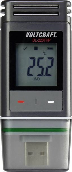 VOLTCRAFT DL-220 THP DL-220THP Temperatur-Datenlogger, Luftfeuchte-Datenlogger, Luftdruck-Datenlogger Messgröße Temperatur