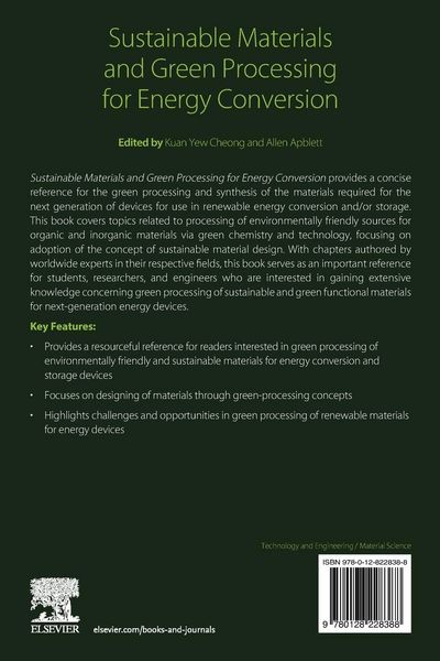 Produktbild: Sustainable Materials and Green Processing for Energy Conversion