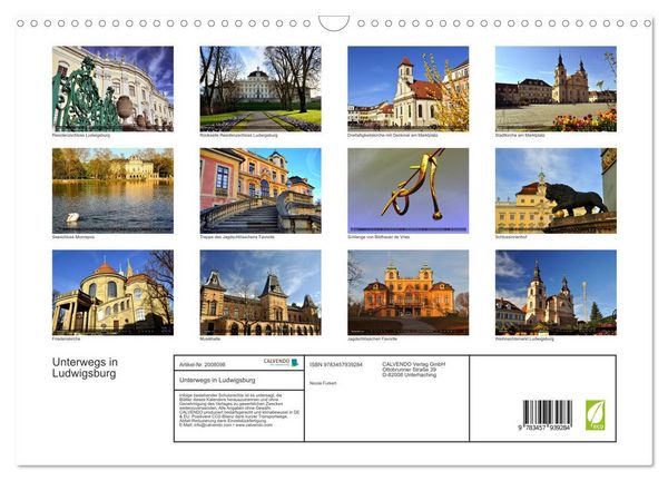 Produktbild: Unterwegs in Ludwigsburg (Wandkalender 2026 DIN A3 quer), CALVENDO Monatskalender