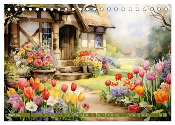 Produktbild: Lauschige Gartenecken (Tischkalender 2026 DIN A5 quer), CALVENDO Monatskalender