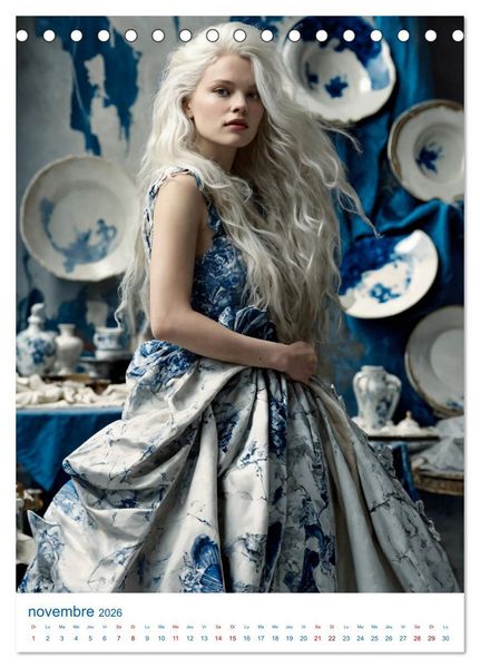 Produktbild: Muses de Porcelaine (Calendrier de bureau 2026 DIN A5 horizontal), CALVENDO calendrier mensuel