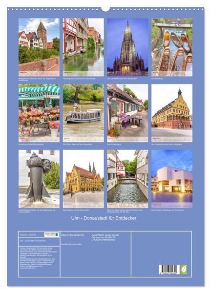 Produktbild: Ulm - Donaustadt f&uuml;r Entdecker (Wandkalender 2026 DIN A2 hoch), CALVENDO Monatskalender