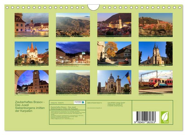 Produktbild: Zauberhaftes Brasov - Das Juwel Siebenb&uuml;rgens imitten der Karpaten (Wandkalender 2026 DIN A4 quer), CALVENDO Monatskalender