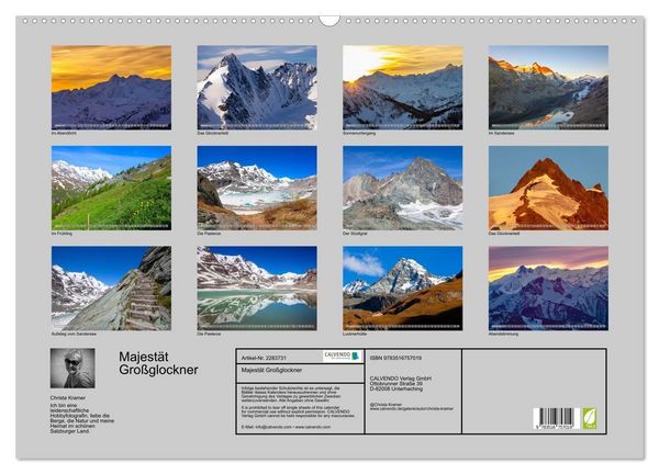 Produktbild: Majest&auml;t Gro&szlig;glockner (Wandkalender 2027 DIN A2 quer), CALVENDO Monatskalender