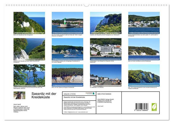 Produktbild: Sassnitz mit der Kreidek&uuml;ste (hochwertiger Premium Wandkalender 2026 DIN A2 quer), Kunstdruck in Hochglanz