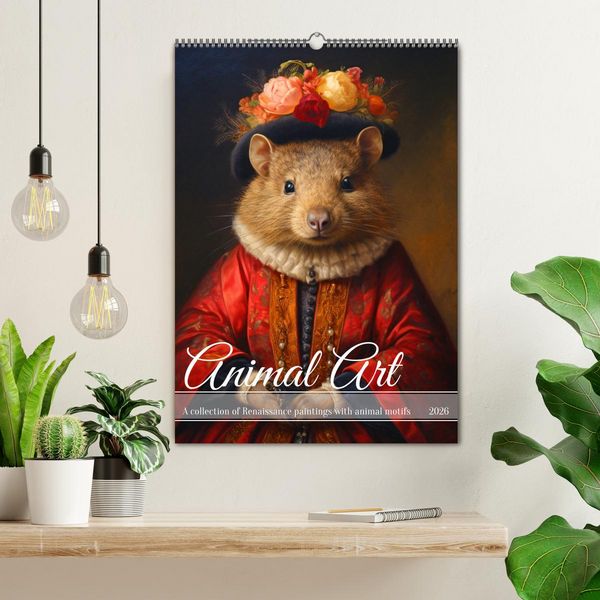 Produktbild: Animal Art - A collection of Renaissance paintings with animal motifs (Wall Calendar 2026 DIN A2 portrait), CALVENDO 12 Month Wall Calendar