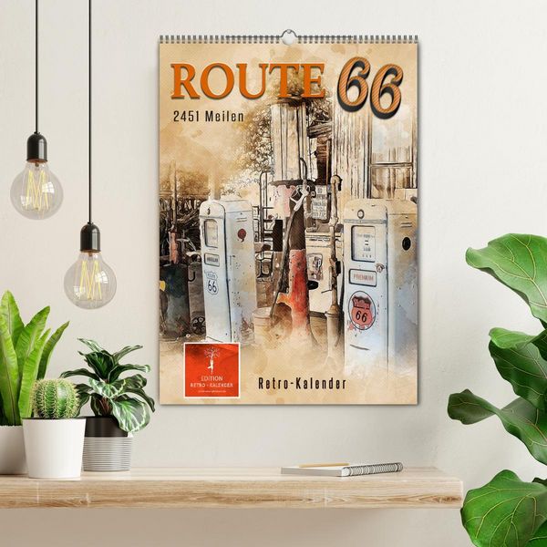 Produktbild: Route 66 - 2451 Meilen (Wandkalender 2026 DIN A2 hoch), CALVENDO Monatskalender