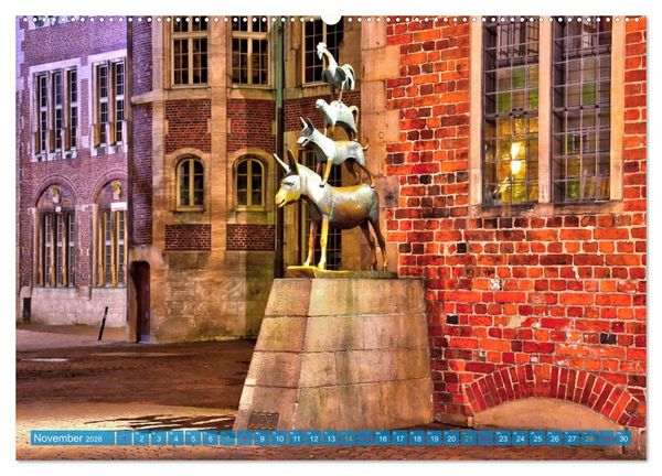 Produktbild: Hansestadt Bremen zur blauen Stunde (Wandkalender 2026 DIN A2 quer), CALVENDO Monatskalender
