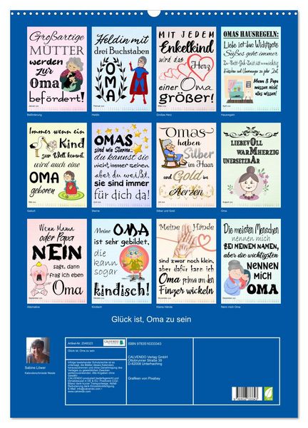 Produktbild: Gl&uuml;ck ist, Oma zu sein (Wandkalender 2026 DIN A2 hoch), CALVENDO Monatskalender