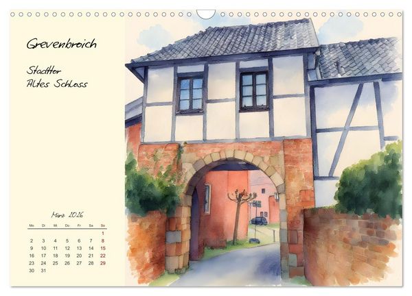 Produktbild: Historische Bauwerke im Rhein-Kreis Neuss (Wandkalender 2026 DIN A3 quer), CALVENDO Monatskalender
