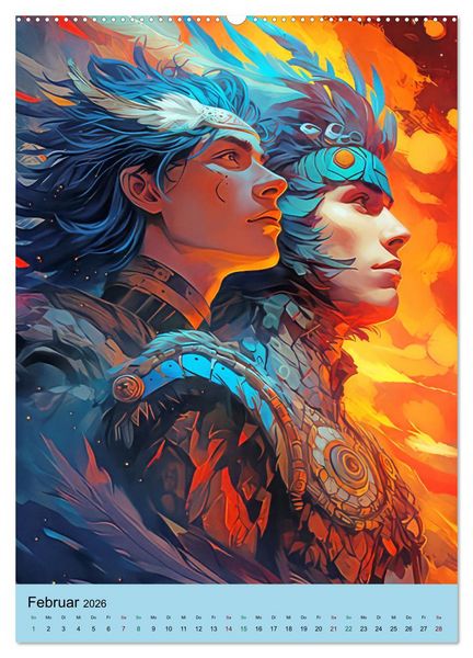 Produktbild: Manitu - KI-Illustrationen (hochwertiger Premium Wandkalender 2026 DIN A2 hoch), Kunstdruck in Hochglanz