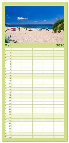 Produktbild: Familienplaner 2026 - &Icirc;le de la R&eacute;union - Das franz&ouml;sische Paradies im Indischen Ozean mit 5 Spalten (Wandkalender, 21 x 45 cm) CALVENDO