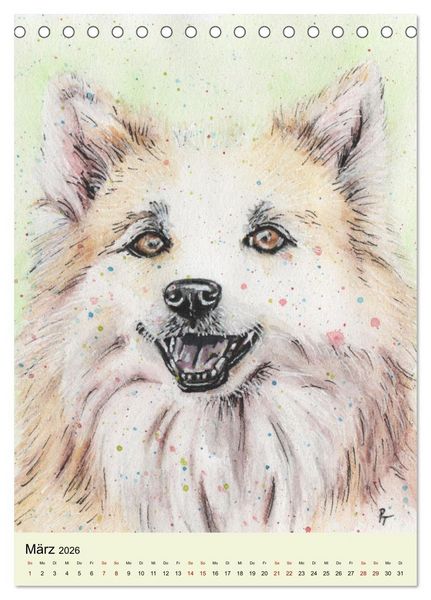 Produktbild: Hundeportr&auml;ts - Aquarellzeichnungen von Pia Tasche (Tischkalender 2026 DIN A5 hoch), CALVENDO Monatskalender