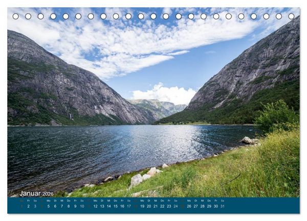 Produktbild: Norwegen atemberaubende Landschaft (Tischkalender 2026 DIN A5 quer), CALVENDO Monatskalender