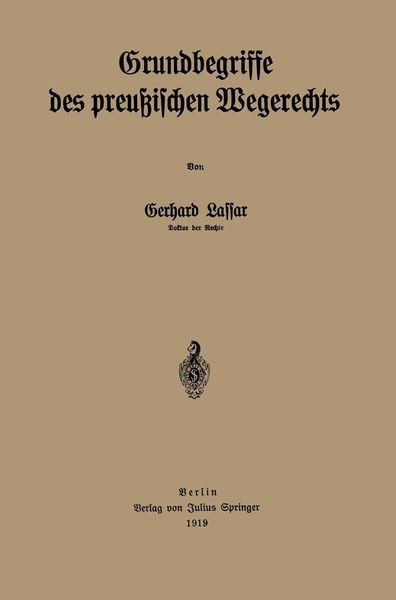 Produktbild: Grundbegriffe des preu&szlig;ischen Wegerechts