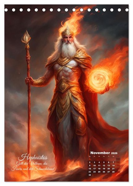 Produktbild: Zw&ouml;lf G&ouml;tter der griechischen Mythologie (Tischkalender 2026 DIN A5 hoch), CALVENDO Monatskalender
