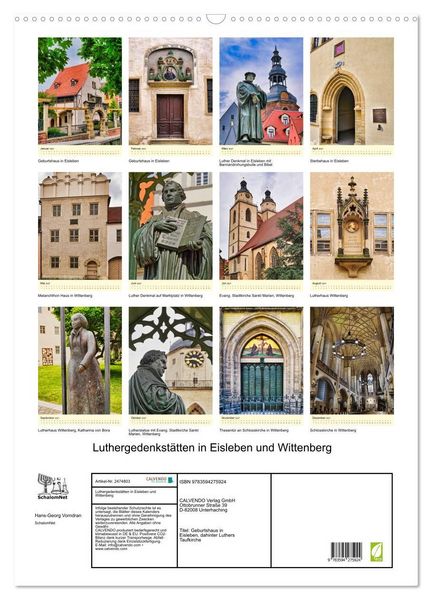 Produktbild: Luthergedenkst&auml;tten in Eisleben und Wittenberg (Wandkalender 2027 DIN A2 hoch), CALVENDO Monatskalender