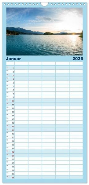 Produktbild: Familienplaner 2026 - Der wundersch&ouml;ne Faaker See in K&auml;rnten mit 5 Spalten (Wandkalender, 21 x 45 cm) CALVENDO