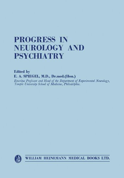 Produktbild: Progress in Neurology and Psychiatry