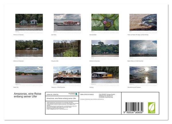 Produktbild: Amazonas, eine Reise entlang seiner Ufer (Wandkalender 2026 DIN A4 quer), CALVENDO Monatskalender