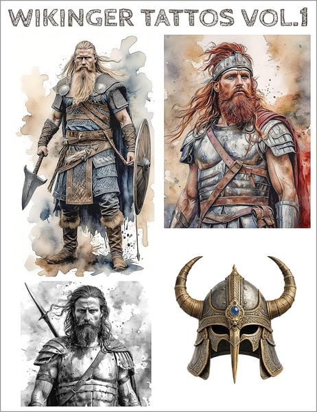Produktbild: 145 Wikinger Tattoo Vorlagen (Viking Tattoos). Volume 1