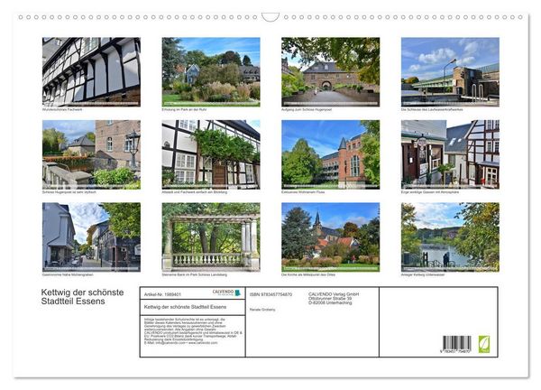 Produktbild: Kettwig der sch&ouml;nste Stadtteil Essens (Wandkalender 2026 DIN A2 quer), CALVENDO Monatskalender