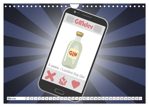Produktbild: Gin & Tonic Die Besten Spr&uuml;che und Wortspiele (Wandkalender 2026 DIN A4 quer), CALVENDO Monatskalender