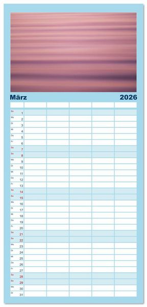 Produktbild: Familienplaner 2026 - Wasserzauber mit 5 Spalten (Wandkalender, 21 x 45 cm) CALVENDO