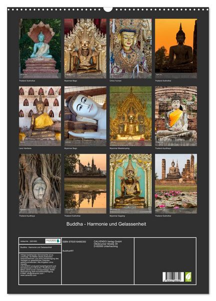 Produktbild: Buddha - Harmonie und Gelassenheit (Wandkalender 2026 DIN A2 hoch), CALVENDO Monatskalender