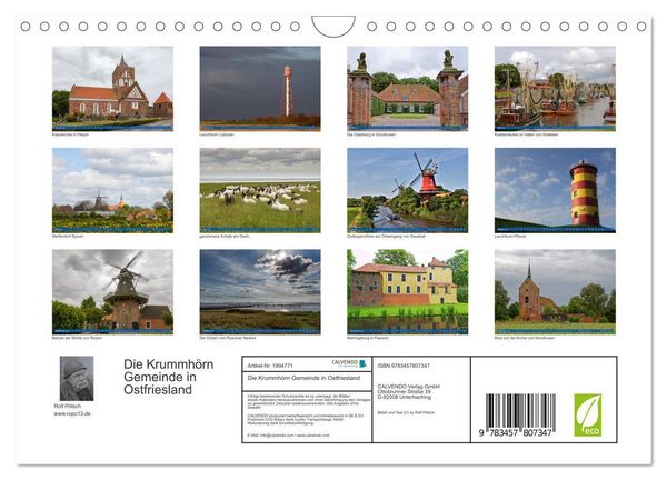 Produktbild: Die Krummh&ouml;rn Gemeinde in Ostfriesland (Wandkalender 2026 DIN A4 quer), CALVENDO Monatskalender