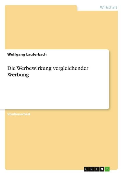 Produktbild: Die Werbewirkung vergleichender Werbung