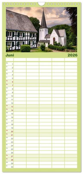 Produktbild: Familienplaner 2026 - Heimat Entdecken: Bergisches Land mit 5 Spalten (Wandkalender, 21 x 45 cm) CALVENDO