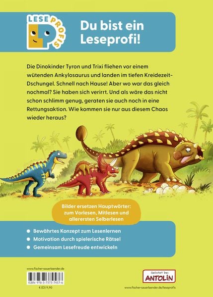 Produktbild: Leseprofis &ndash; Mit Bildern lesen lernen: Zwei Dinos wollen nach Hause, Erstes Lesen