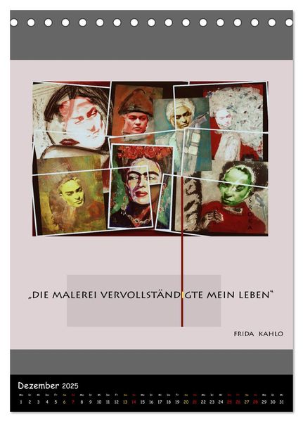 Produktbild: Frida Kahlo - Zitate im Dialog (Tischkalender 2025 DIN A5 hoch), CALVENDO Monatskalender