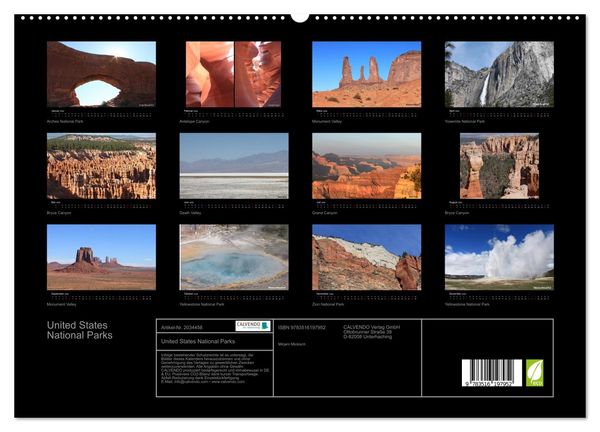 Produktbild: United States National Parks (hochwertiger Premium Wandkalender 2026 DIN A2 quer), Kunstdruck in Hochglanz