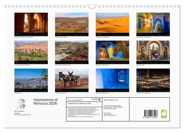 Produktbild: Impressions of Morocco 2026 (Wall Calendar 2026 DIN A3 landscape), CALVENDO 12 Month Wall Calendar
