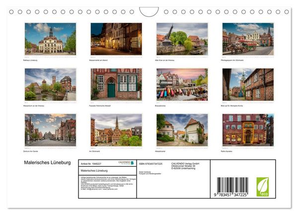 Produktbild: Malerisches L&uuml;neburg (Wandkalender 2026 DIN A4 quer), CALVENDO Monatskalender