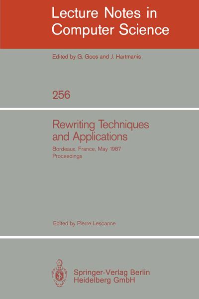 Produktbild: Rewriting Techniques and Applications
