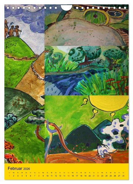 Produktbild: Thilia. Reise durch Mittelerde. Acrylmalerei von Michael Weiler. (Wandkalender 2026 DIN A4 hoch), CALVENDO Monatskalender