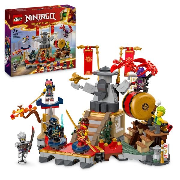 LEGO NINJAGO Turnier-Arena, Abenteuer-Spielzeug mit 6 Minifiguren 71818
