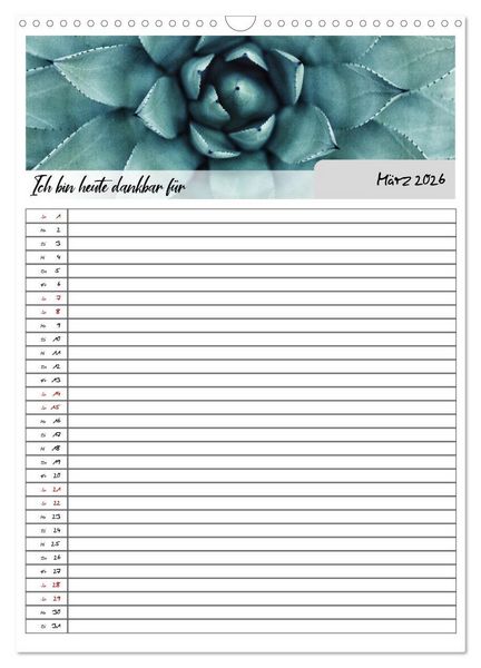 Produktbild: Ich bin dankbar - ein Jahr voller Achtsamkeit (Wandkalender 2026 DIN A3 hoch), CALVENDO Monatskalender